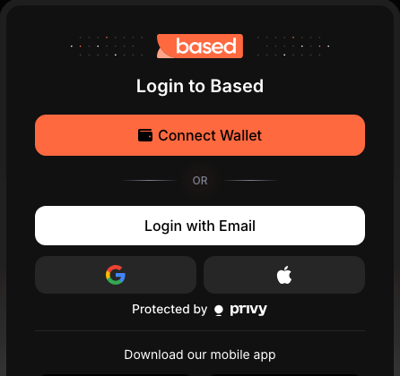 BASEDの招待リンクから開いたトップ画面。招待コード「COINMAP」が自動入力された登録画面