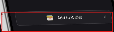 アプリの「Add to Wallet」ボタンに赤枠