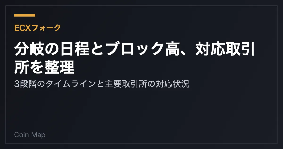 ビットコインが分岐？「eCash（ECX）」ハードフォークとは何か。サトシのコイン配分を巡る論争と国内取引所の対応